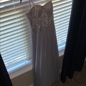 strapless lace up back dress